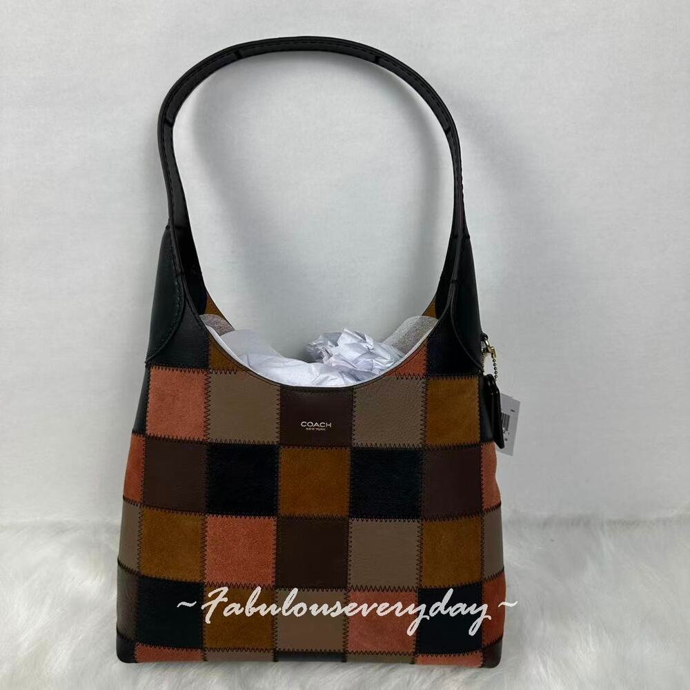 COACH Coachtopia Alter Ego Brooklyn Shoulder Bag 28 Black/Clay Multi CEZ34 NWT